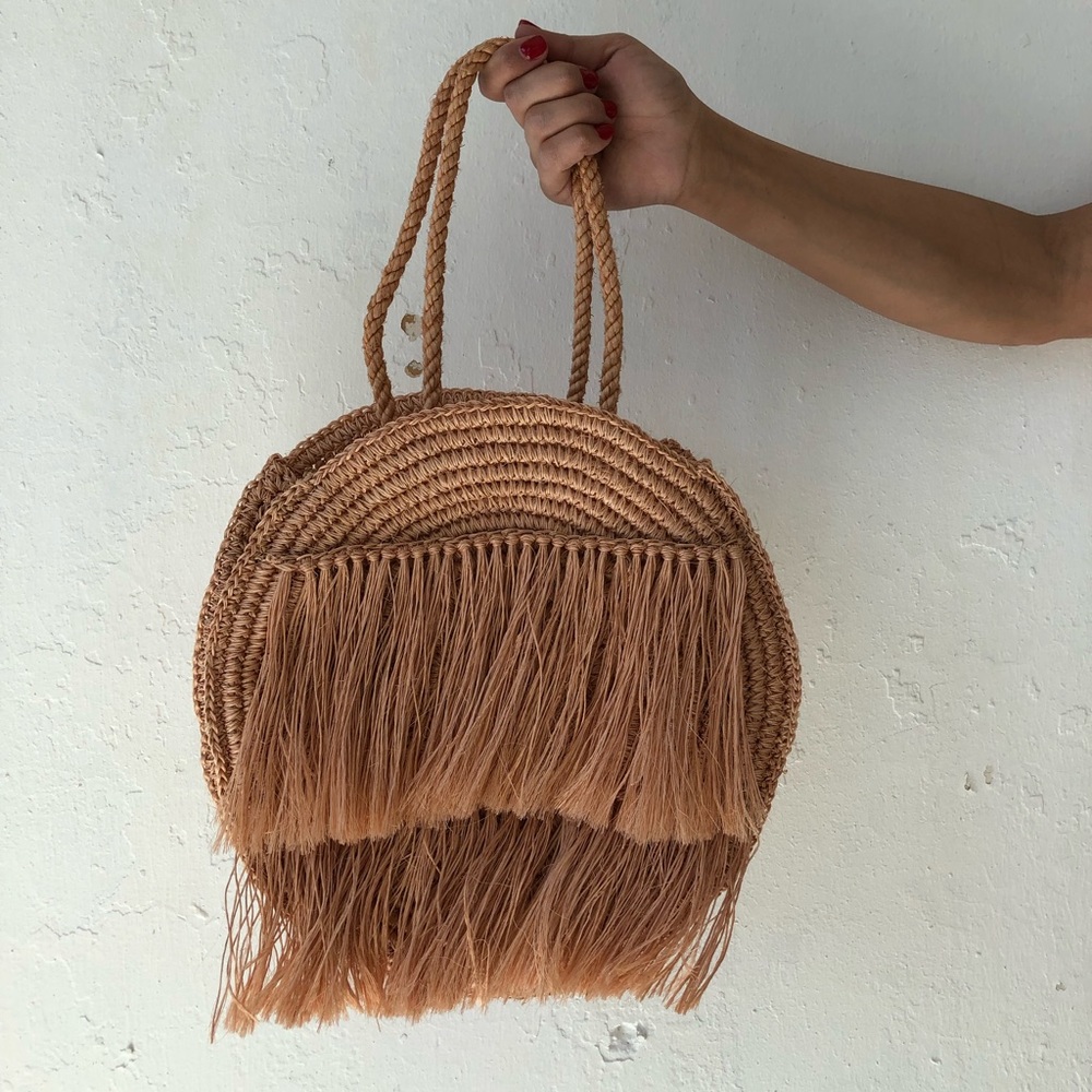 Someware Goods - pink woven circle purse